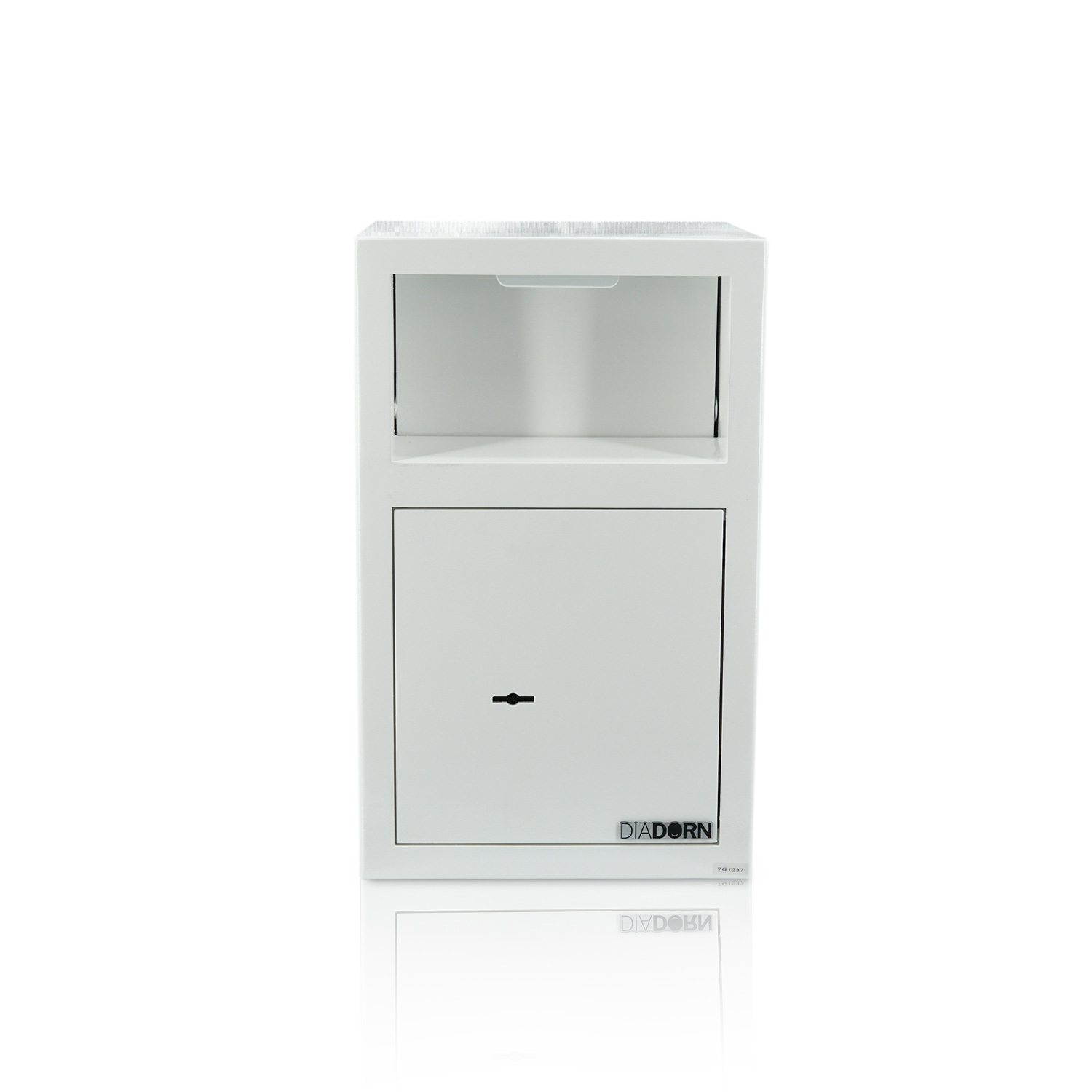 Deposit safe with slot flap | High-gloss white | Key lock