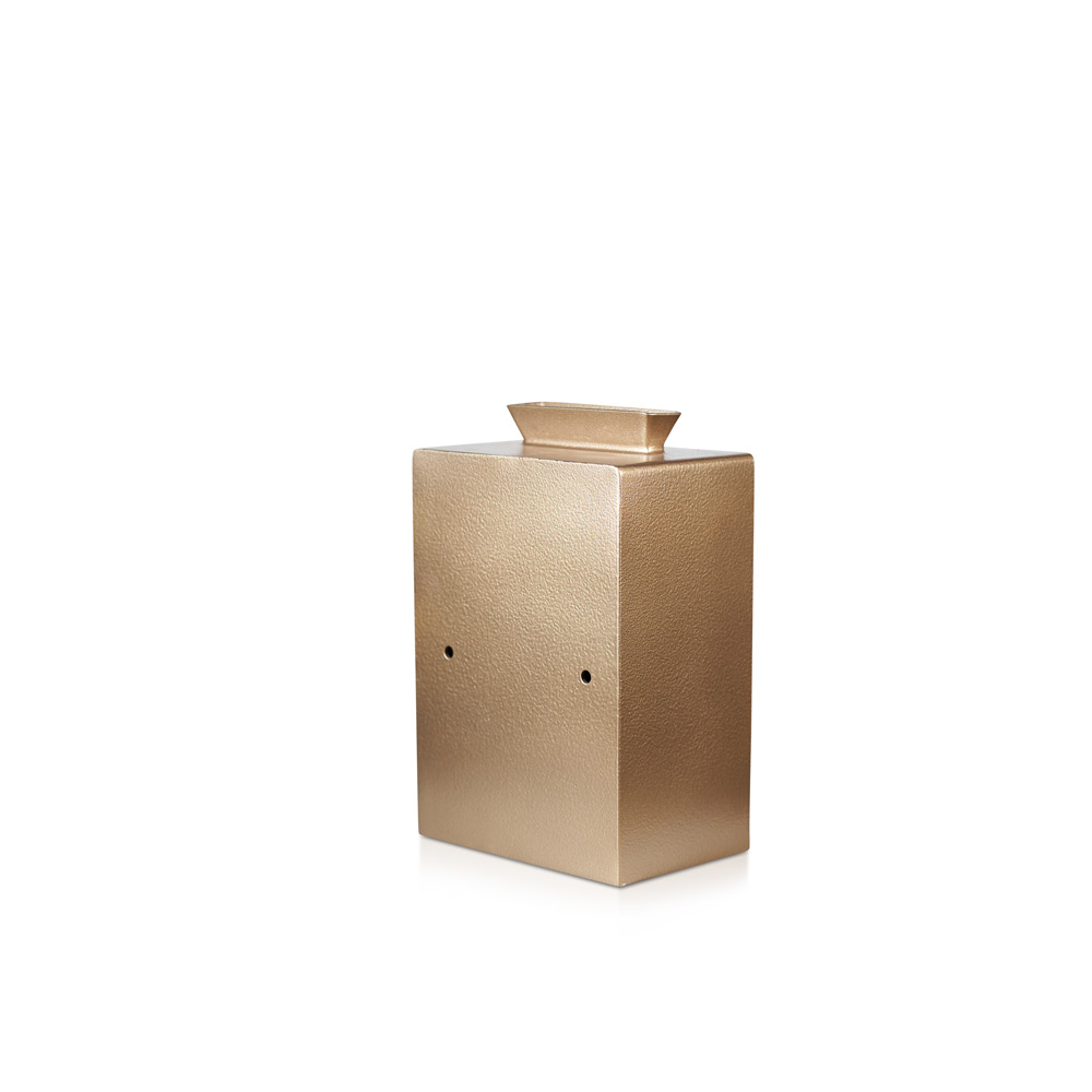 Donation box with dual control | Double lock | Copper – Gold | Church safe | Donation safe