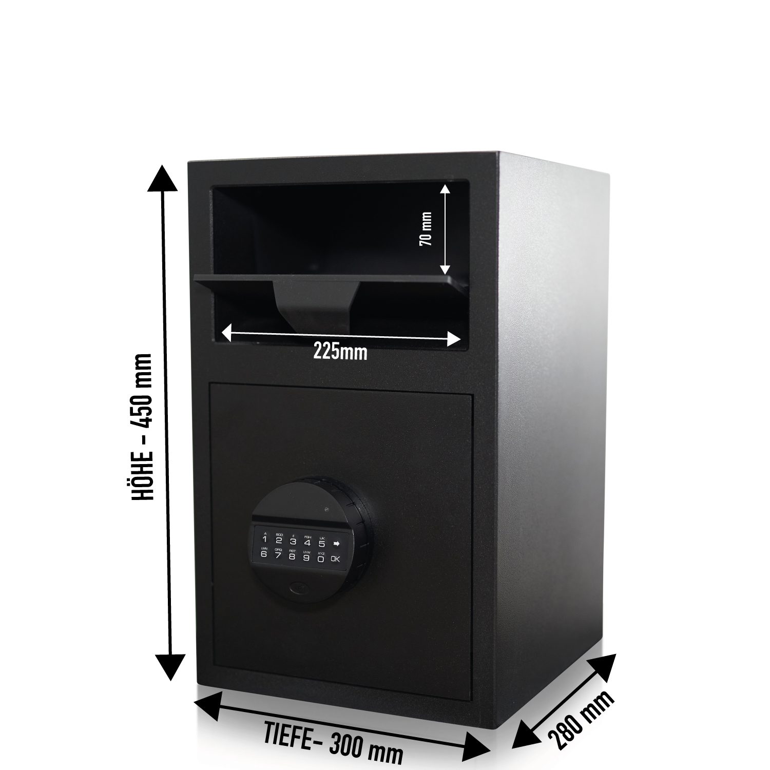 Deposit Safe with Deposit Slot | Security Level B | VDS Lock Class 2 | PIN Code | Made in EU