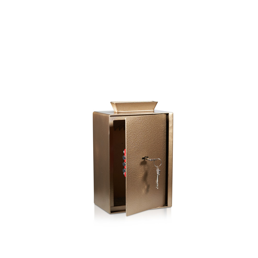 Donation Box | Gold – Copper | Secure Collection | Donation Safe | Church Safe | Key Lock