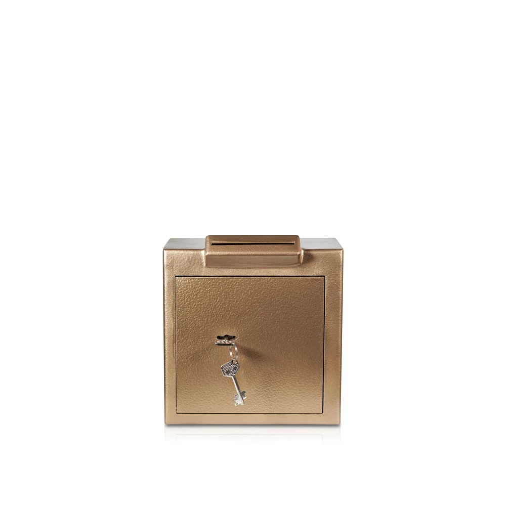 Offering box | Gold - Copper | Corner Slot | Heavy Design | High Quality | Church Safe | Donation Safe