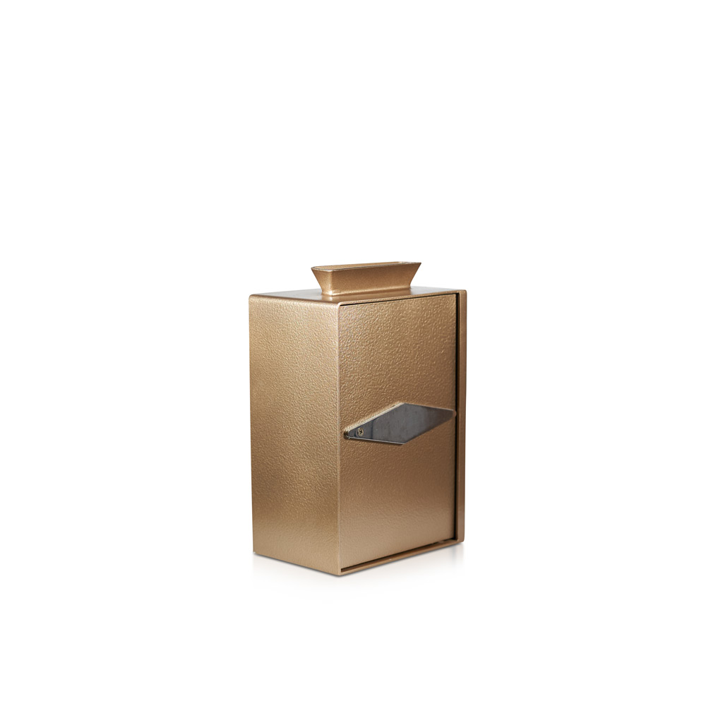 Donation box with dual control | Double lock | Copper – Gold | Church safe | Donation safe