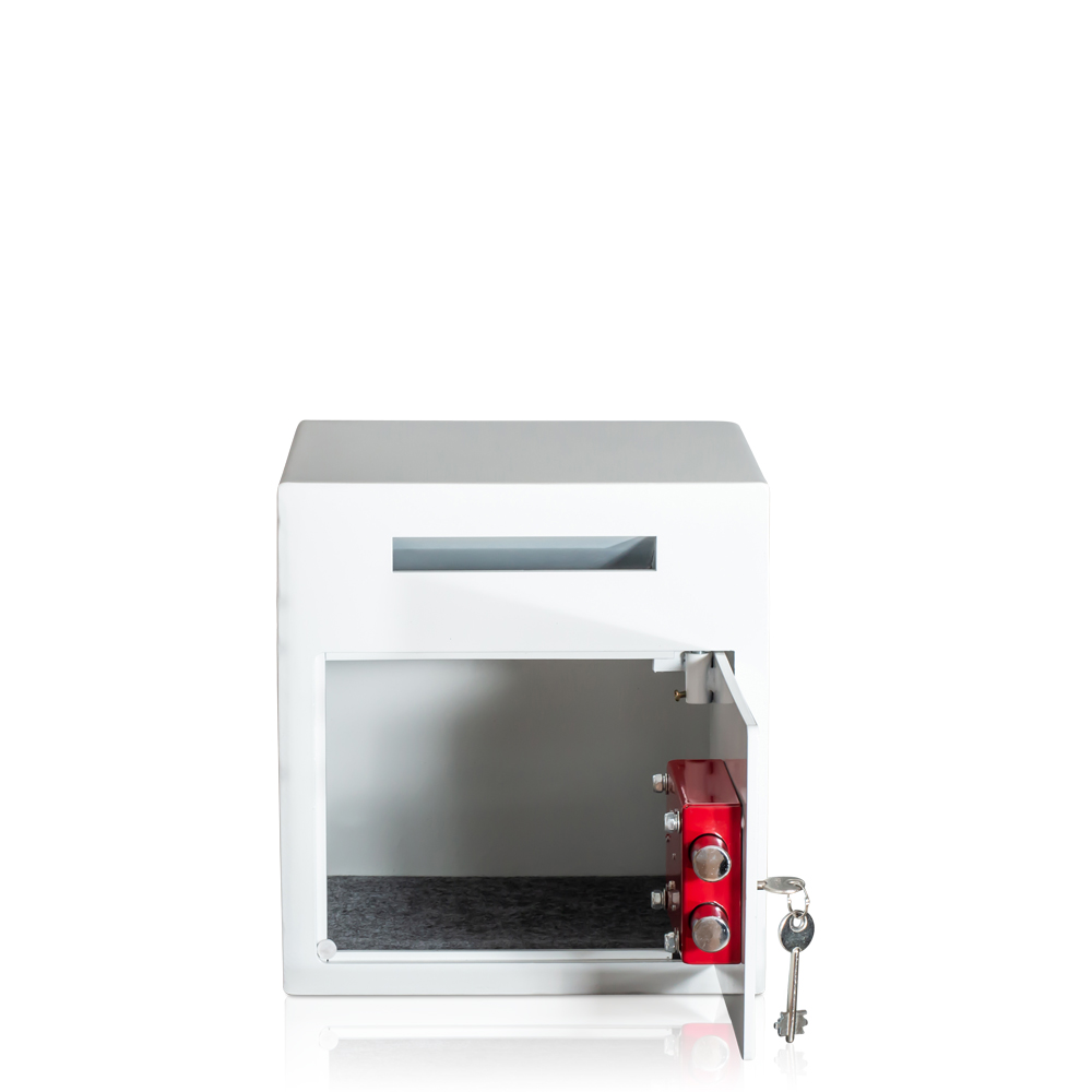 Deposit Safe with Key Lock | White | Safe for Boutique, Fashion Store, Bar