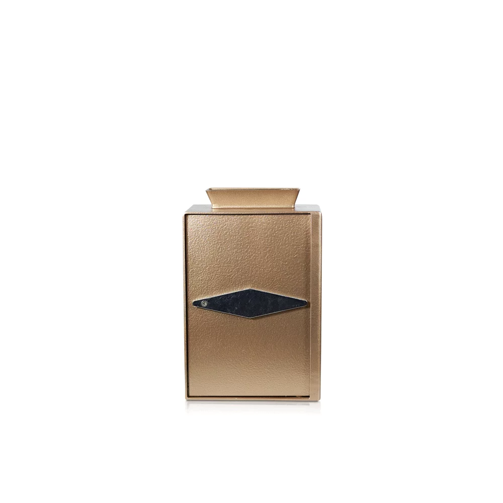 Donation box with dual control | Double lock | Copper – Gold | Church safe | Donation safe