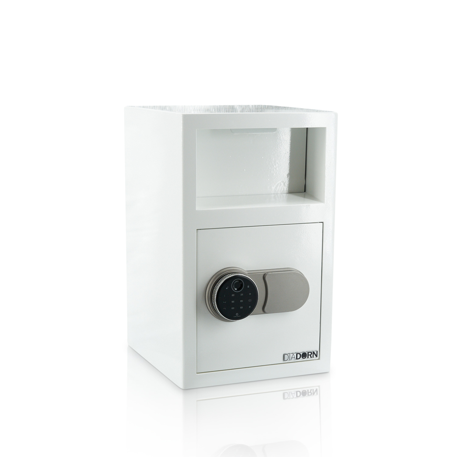 Deposit safe with deposit flap with fingerprint PIN code lock | Glossy White