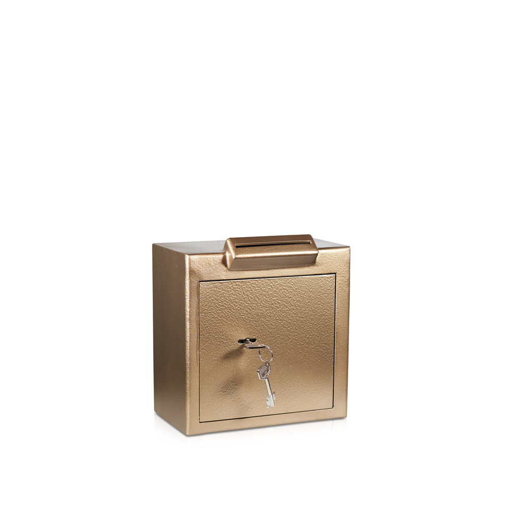 Offering box | Gold - Copper | Corner Slot | Heavy Design | High Quality | Church Safe | Donation Safe