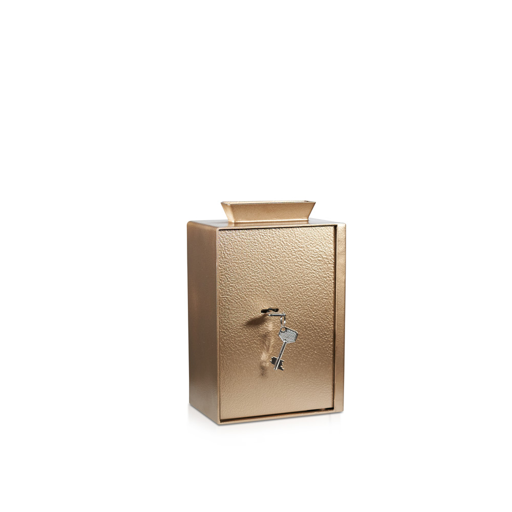 Donation Box | Gold – Copper | Secure Collection | Donation Safe | Church Safe | Key Lock